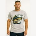 thumbnail image 1 of Wetline Apparel Co Green Bass & Grass Men's Graphic T-Shirt, Fishing Wear Heavy Cotton Short Sleeves Tee, S-5XL, 1 of 5