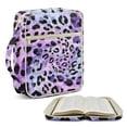 thumbnail image 1 of FOR U DESIGNS Leopard Purple Pattern Bible Cover Quilted Protective Church Organizer Holder Bag Large Capacity Church Bag Bible Protective Christian Bible Accessories, 1 of 7