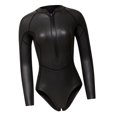 thumbnail image 1 of Wetsuit Jacket Women Girls Swimsuit Long Sleeve Zipper Surf Quick Dry UV + UPF50 Black Glossy L, 1 of 10