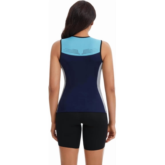 Wetsuit Top for Women, Wet Suit Vest 2mm Neoprene Sleeveless Front Zip Jackets for Water Sports Swimming Diving Surfing Snorkeling