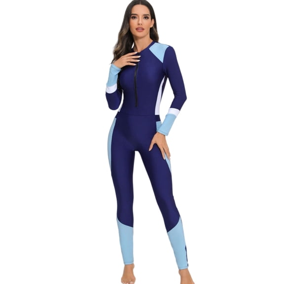 Wetsuit for Womens Neoprene Front-Zip Long Sleeve Full Leg Wetsuit – Quick-Dry Sun Protection for Snorkeling & Surfing Protection Diving Suit
