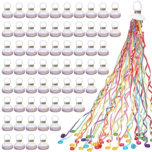 Wettarn 100 Pcs Throw Streamers Confetti Romantic Hand No Mess Streamer Crackers for Christmas Wedding Birthday Party Celebrations Graduation Party Favors(Colorful) Y101