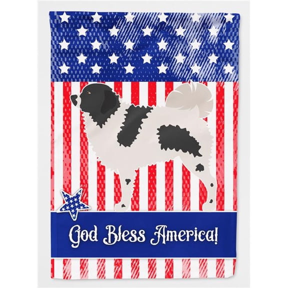 Wetterhoun Frisian Water Dog American Flag Canvas House Size