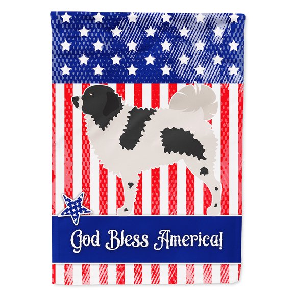 Wetterhoun Frisian Water Dog American Flag Canvas House Size