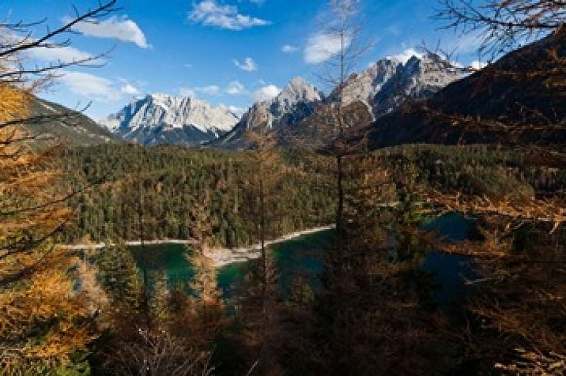Wettertein and Mieminger Mountains Canvas Art - Martin Zwick DanitaDelimont (36 x 24)