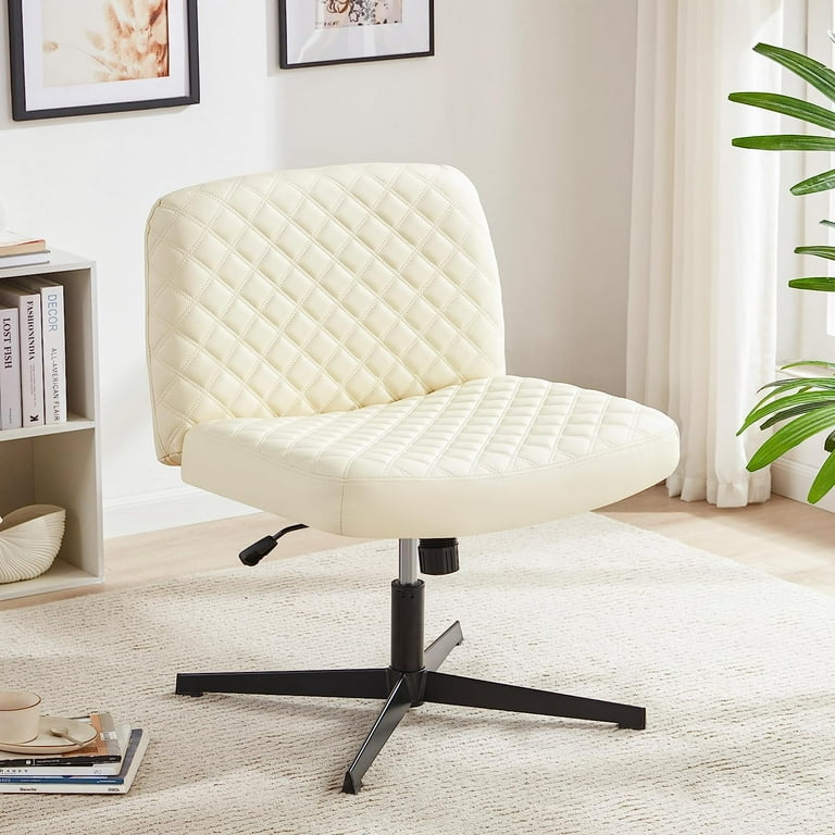 Weture Armless Office Desk Chair Cross Legged Chair No Wheels