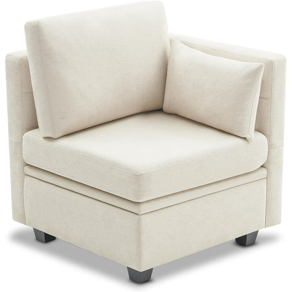 Weture Corner Seat Module for Modular Sectional Sofa, Customizable Sectional Sofa Couch Accent Chair, Beige