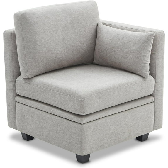 Weture Corner Seat Module for Modular Sectional Sofa, Customizable Sectional Sofa Couch Accent Chair, LightGray