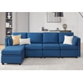 thumbnail image 1 of Weture Modular Sectional Sofa, Convertible L Shaped Sofa Couch with Storage, High Supportive & Soft Sponges, 5 Seat Modular Sectionals Sofa Couch with Chaise for Living Room, Blue, 1 of 6