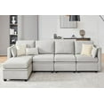 thumbnail image 1 of Weture Modular Sectional Sofa, Convertible L Shaped Sofa Couch with Storage, High Supportive & Soft Sponges, 5 Seat Modular Sectionals Sofa Couch with Chaise for Living Room, Grey, 1 of 6