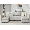 thumbnail image 1 of Weture Modular Sectional Sofa, Convertible U Shaped Sofa Couch with Storage, High Supportive & Soft Sponges, 6 Seat Modular Sectionals Sofa Couch with Chaise for Living Room, Grey, 1 of 6