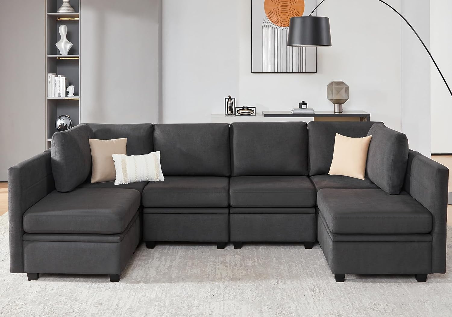 Weture Modular Sectional Sofa, Convertible U Shaped Sofa Couch with ...