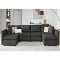 thumbnail image 1 of Weture Modular Sectional Sofa, Convertible U Shaped Sofa Couch with Storage, High Supportive & Soft Sponges, 6 Seat Modular Sectionals Sofa Couch with Chaise for Living Room, Dark Grey, 1 of 6