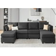 thumbnail image 1 of Weture Modular Sectional Sofa, Convertible U Shaped Sofa Couch with Storage, High Supportive & Soft Sponges, 6 Seat Modular Sectionals Sofa Couch with Chaise for Living Room, Dark Grey, 1 of 6