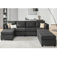 thumbnail image 1 of Weture Modular Sectional Sofa, Convertible U Shaped Sofa Couch with Storage, High Supportive & Soft Sponges, 7 Seat Modular Sectionals Sofa Couch with Chaise for Living Room, Dark Grey, 1 of 6