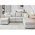 thumbnail image 1 of Weture Modular Sectional Sofa, Convertible U Shaped Sofa Couch with Storage, High Supportive & Soft Sponges, 7 Seat Modular Sectionals Sofa Couch with Chaise for Living Room, Grey, 1 of 6