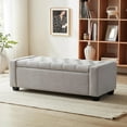 thumbnail image 1 of Weture Upholstered Storage Ottoman Bench, Tufted, Large, LightGray, 1 of 8