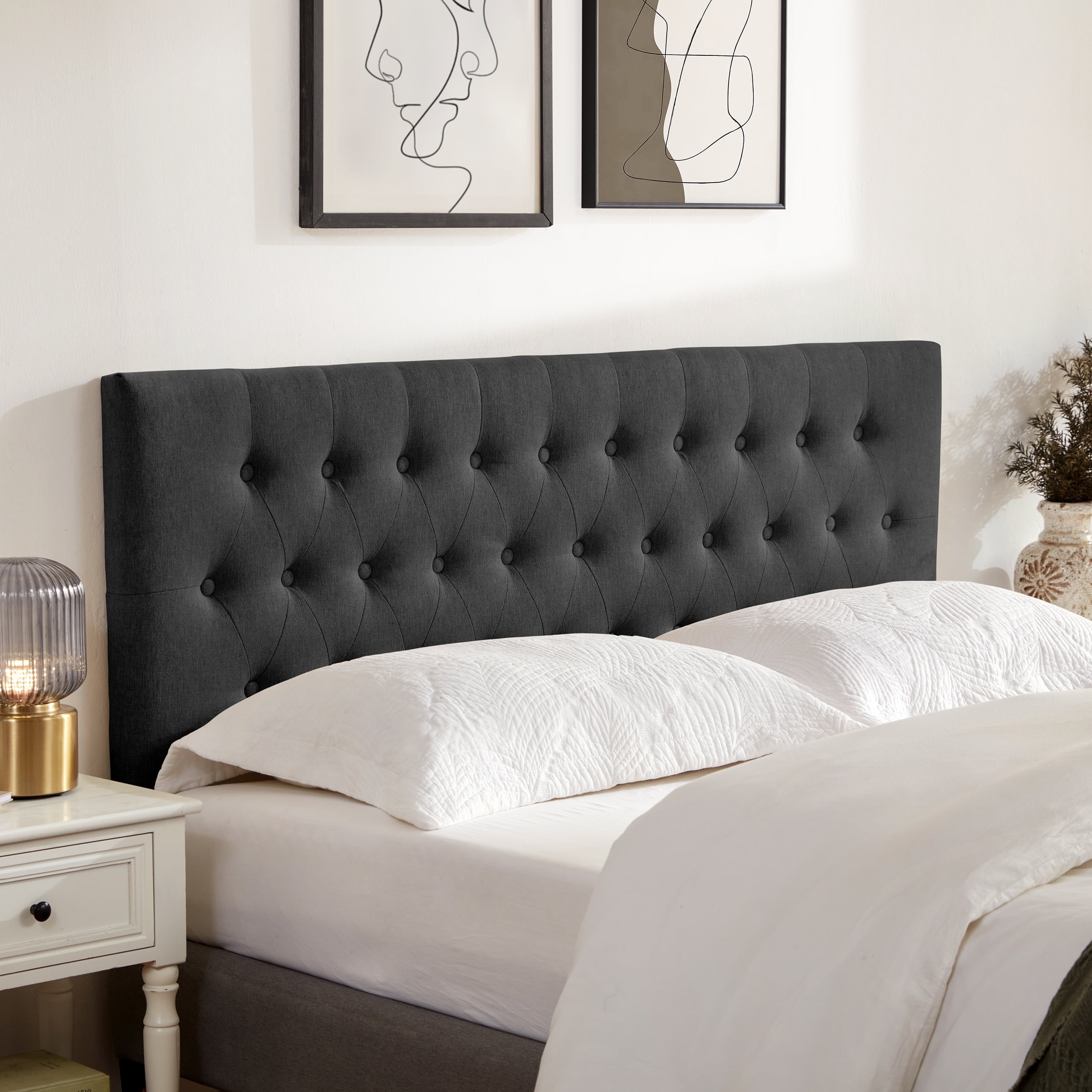 Weture Upholstered Polyester Headboard Adjustable Height Full