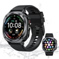 thumbnail image 1 of Smart Watch for Men iPhone Android, 1.39" HD Touchsreen, Bluetooth Call and Music Control, Fitness Tracker, 110+ Sports Modes, IPX8 Waterproof, Black, 1 of 8