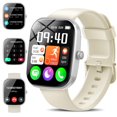 thumbnail image 1 of WeurGhy Smart Watch for iPhone Android, Bluetooth Call and Music Control, Fitness Tracker, 110+ Sports Modes, 1.91" HD Touchsreen, IP68 Waterproof, White, 1 of 7
