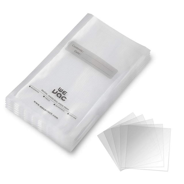 Wevac 8" x 12" 100 Count Food Vacuum Storage Bags, Heavy Duty Pre-Cut Sealer Bag, Clear