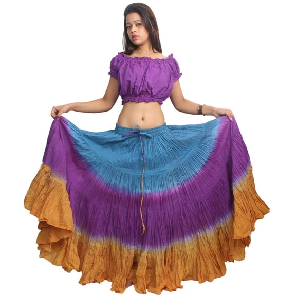 Wevez Plus Size 40 Inches Long Tribal Fusion 25 Yard Skirt (FJM)