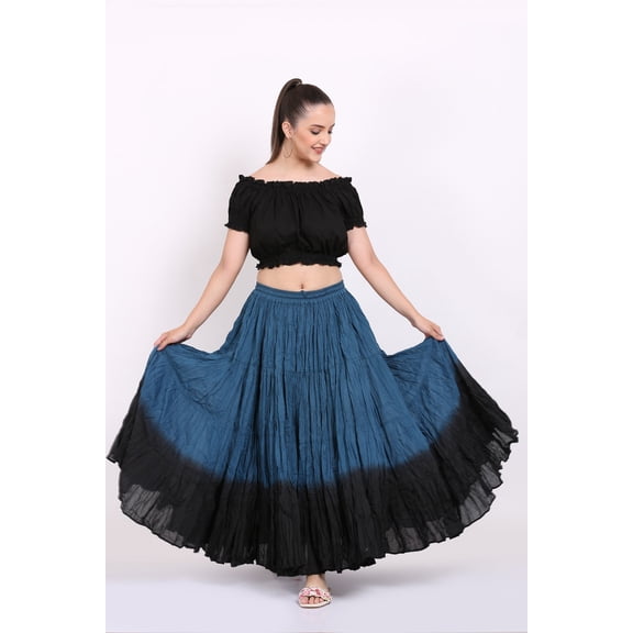 Wevez Plus Size 40 Inches Long Tribal Fusion 25 Yard Skirt (TB)