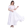 thumbnail image 1 of Wevez Plus Size 40 Inches Long Tribal Fusion 25 Yard Skirt (White), 1 of 3