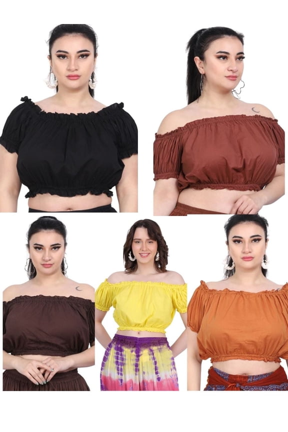 Stonewash Women Embroidery Top, One Size, 3 Pcs Assorted