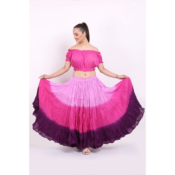 Wevez Women's ATS Tribal Dip Dye 25 Yard Skirt, One Size
