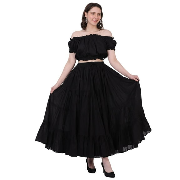 Wevez Women's Belly Dance Cotton 12 Yard Skirt, One Size