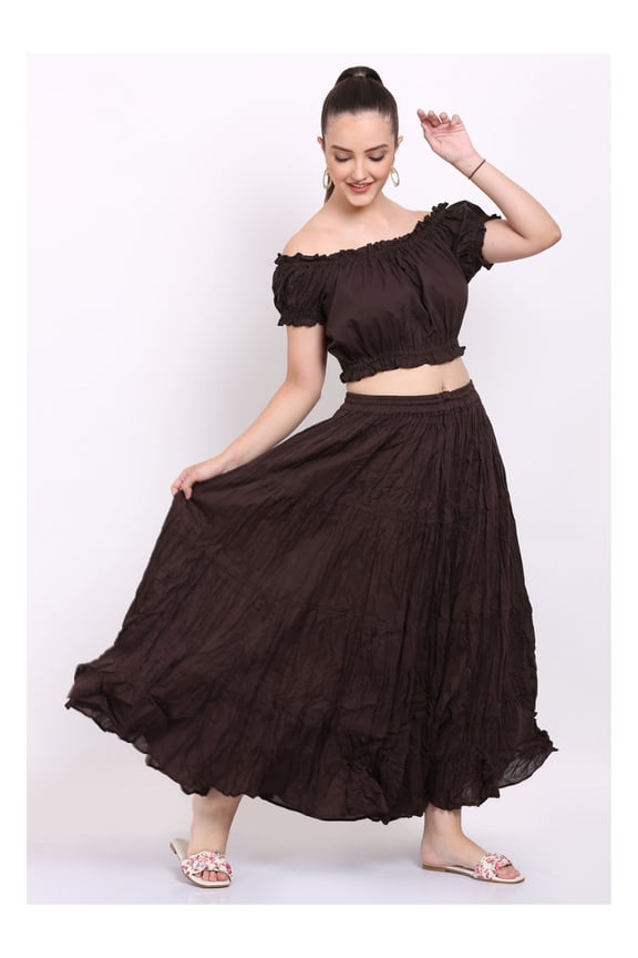 Women's Belly Dance Cotton 12 Yard Skirt, One Size