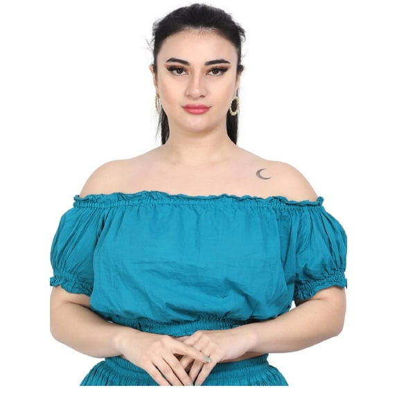 Wevez Women's Off-Shoulder Cotton Casual Crop Tops