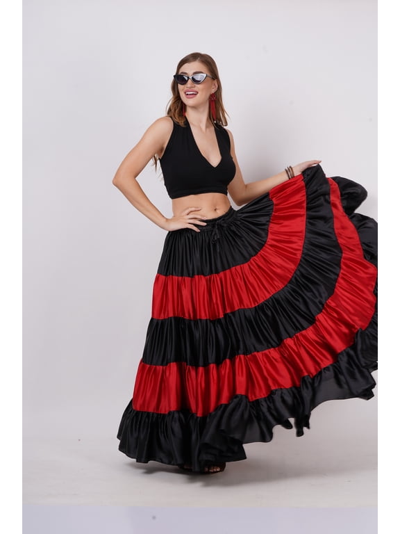 Women's Spain Flamenco Dance 25 Yard Skirt, One Size