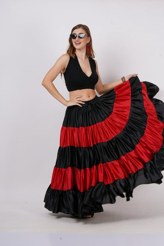Women's Spain Flamenco Dance 25 Yard Skirt, One Size