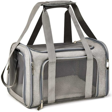 Wewdigi Pet Carrier for Cats & Dogs, TSA Airline Approved, Suitable for Daily Travel, Gray, 15lbs