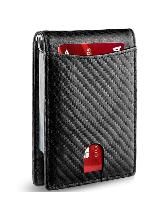 RFID Blocking Unisex Modern Bifold Wallets, Black
