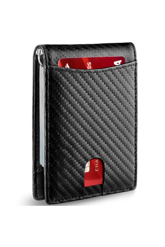 RFID Blocking Unisex Modern Bifold Wallets, Black