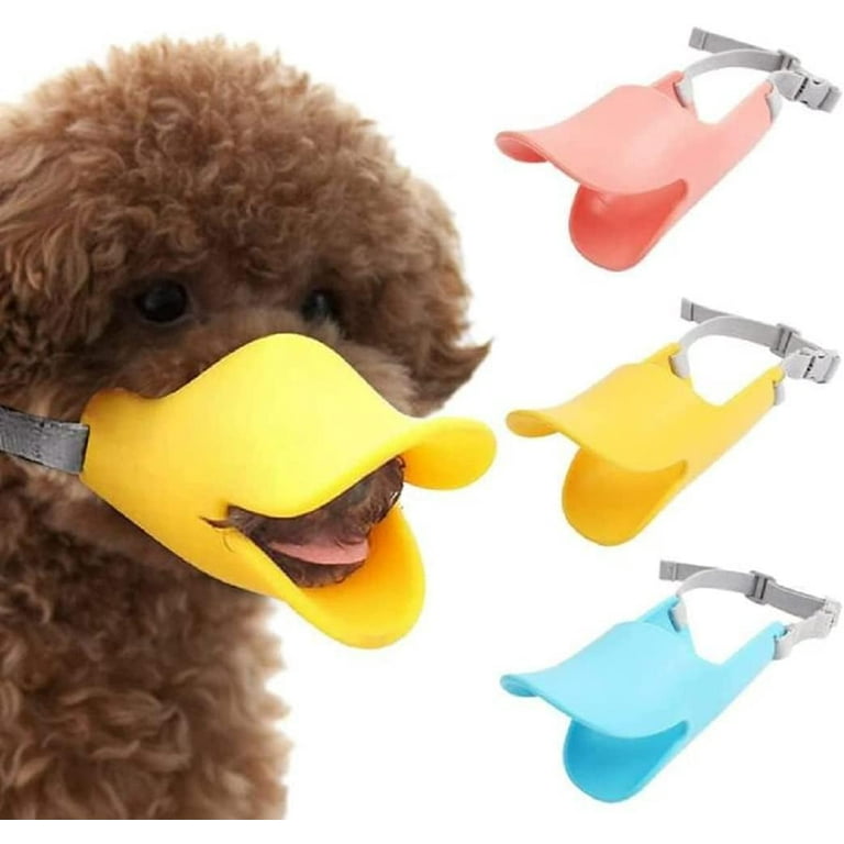 Wewean Anti bite Dog Muzzle Cute Duck Mouth Shape Dog Mouth Covers Silicone Anti Bite Duck Mouth with Adjustable Straps 1PC Yellow L R373 Walmart