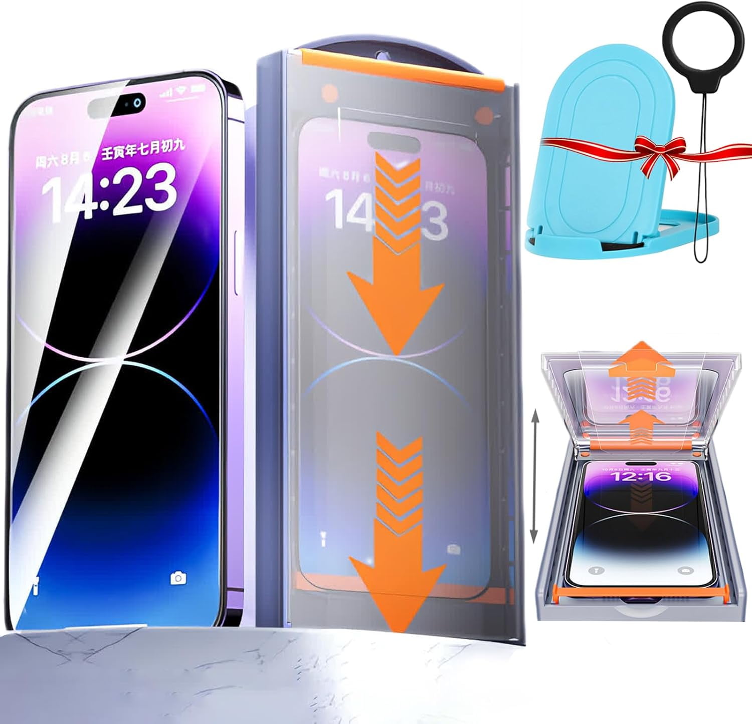 Wewean Funcat Screen Protector for iPhone 15/14/13/12 Pro Max/Plus