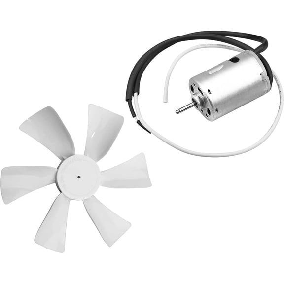 Wewean RV Bathroom Vent Fan, White RV Vent Fan Blade with 12V RV Vent Motor D-Shaft, Adjustable Rotation Direction RV Vent Fan for Ceiling Bathroom Exhaust RV Accessories C1550