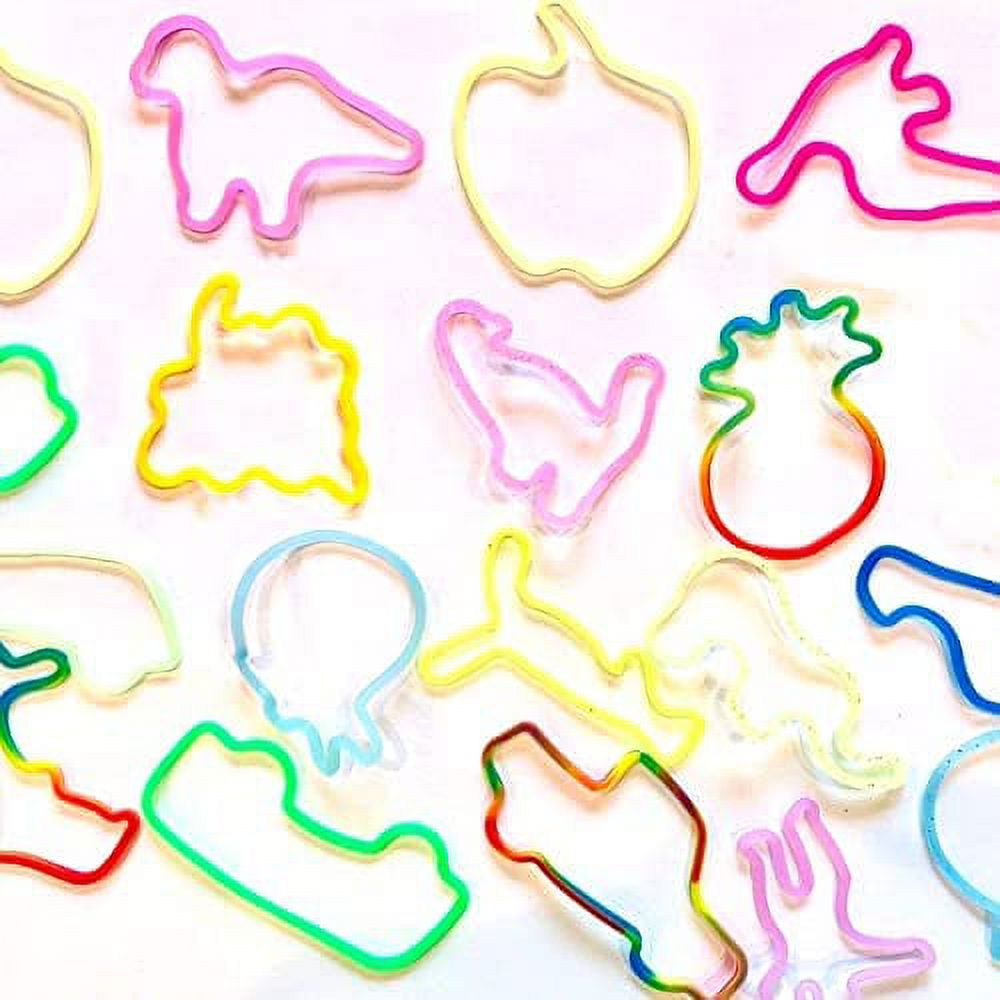 Wexbi-home Silicone Rubber Bands - Colored Rubber Bands - Office Supply  General Purpose Funny Shaped Rubber Bands 144 pcs, multicolor