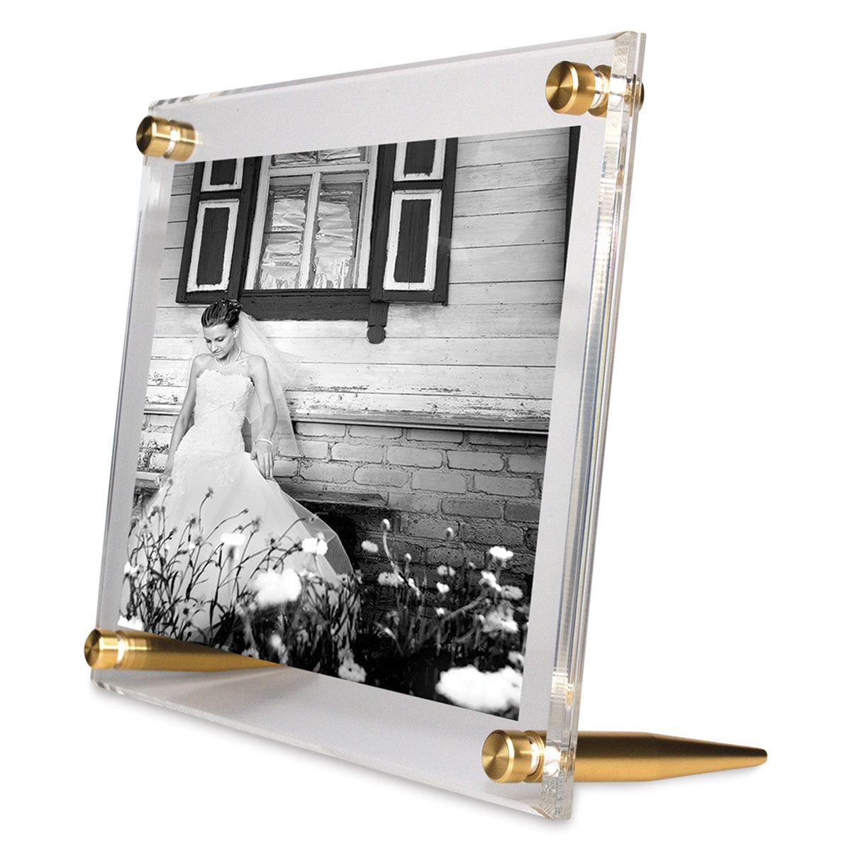 Gold Acrylic Floating Tabletop Frame for 5x7 Photos