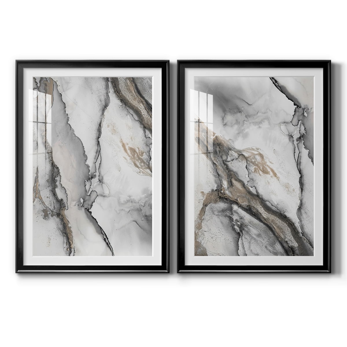 Wexford Home Abstract Ink Fantasy I Premium Framed Print, 18.5" x 24.5" - Ready to Hang, Black (Set of 2)