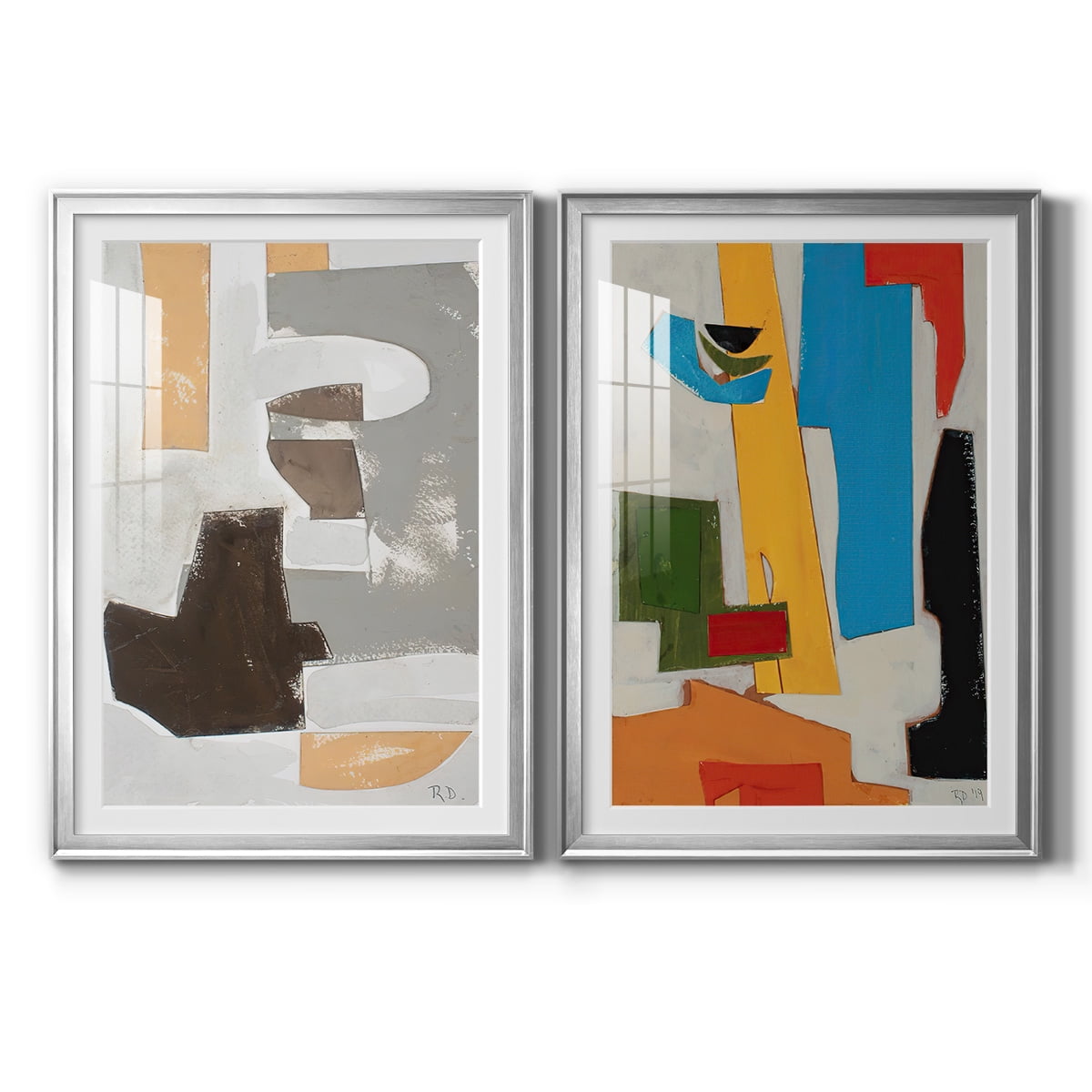 Wexford Home Andalusian Forms III Premium Framed Print, 18.5" x 24.5" - Ready to Hang, Silver (Set of 2)