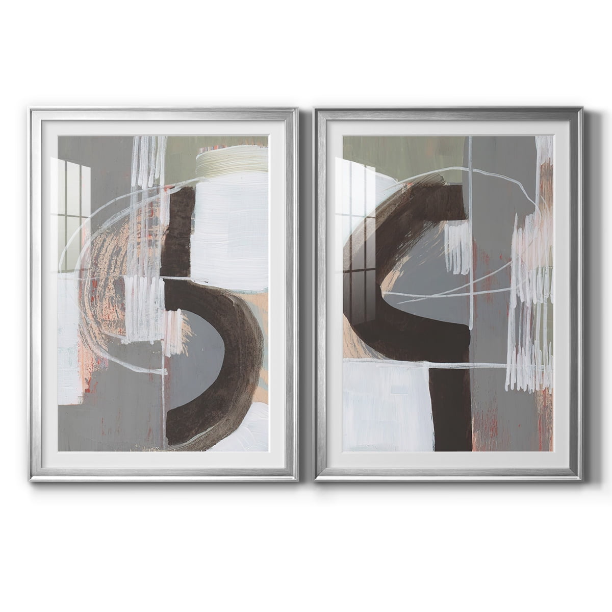 Wexford Home Arching Neutrals III Premium Framed Print, 22.5" x 30.5" - Ready to Hang, Silver (Set of 2)