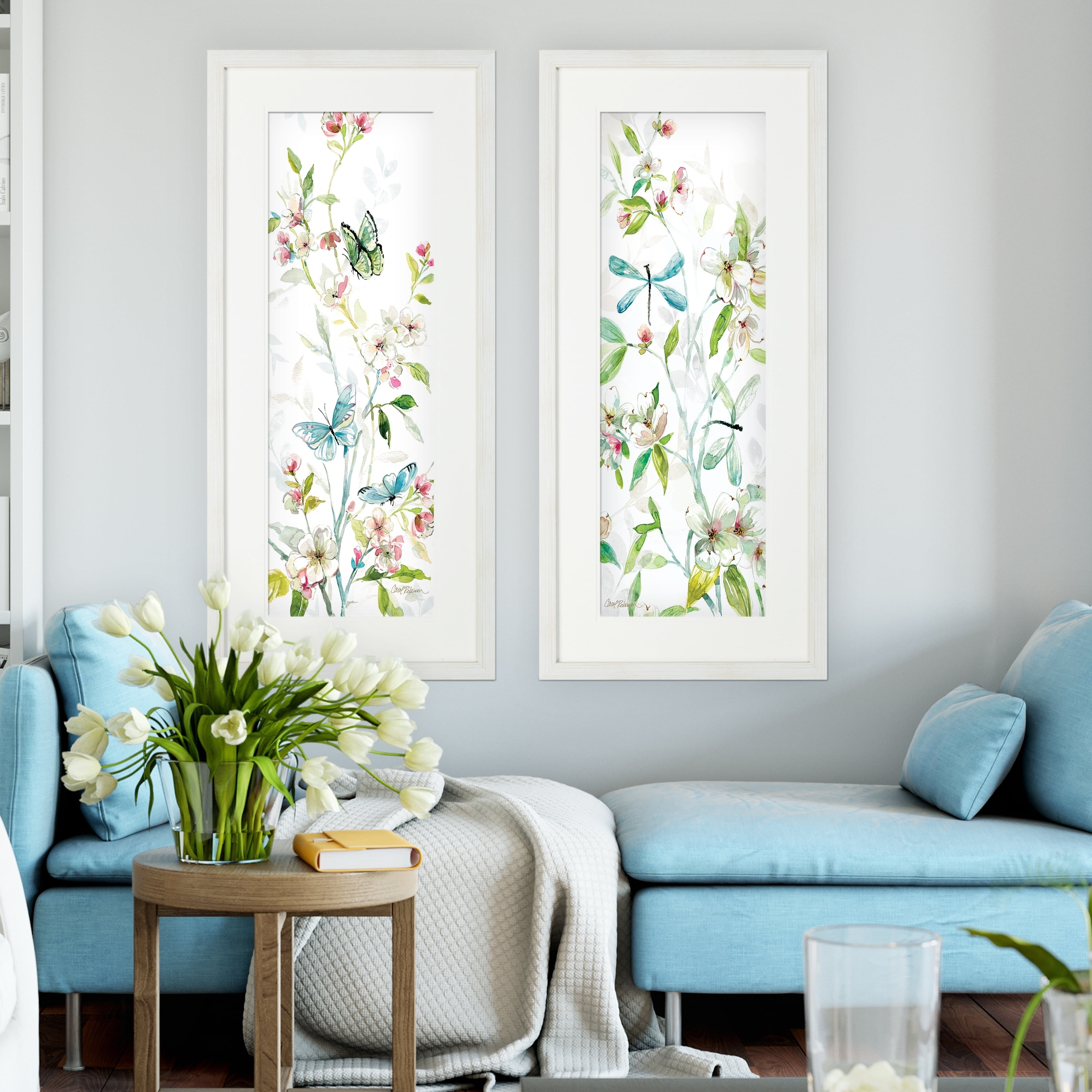 Asbury Garden Spring Morning White Framed Acrylic Glass Art Set