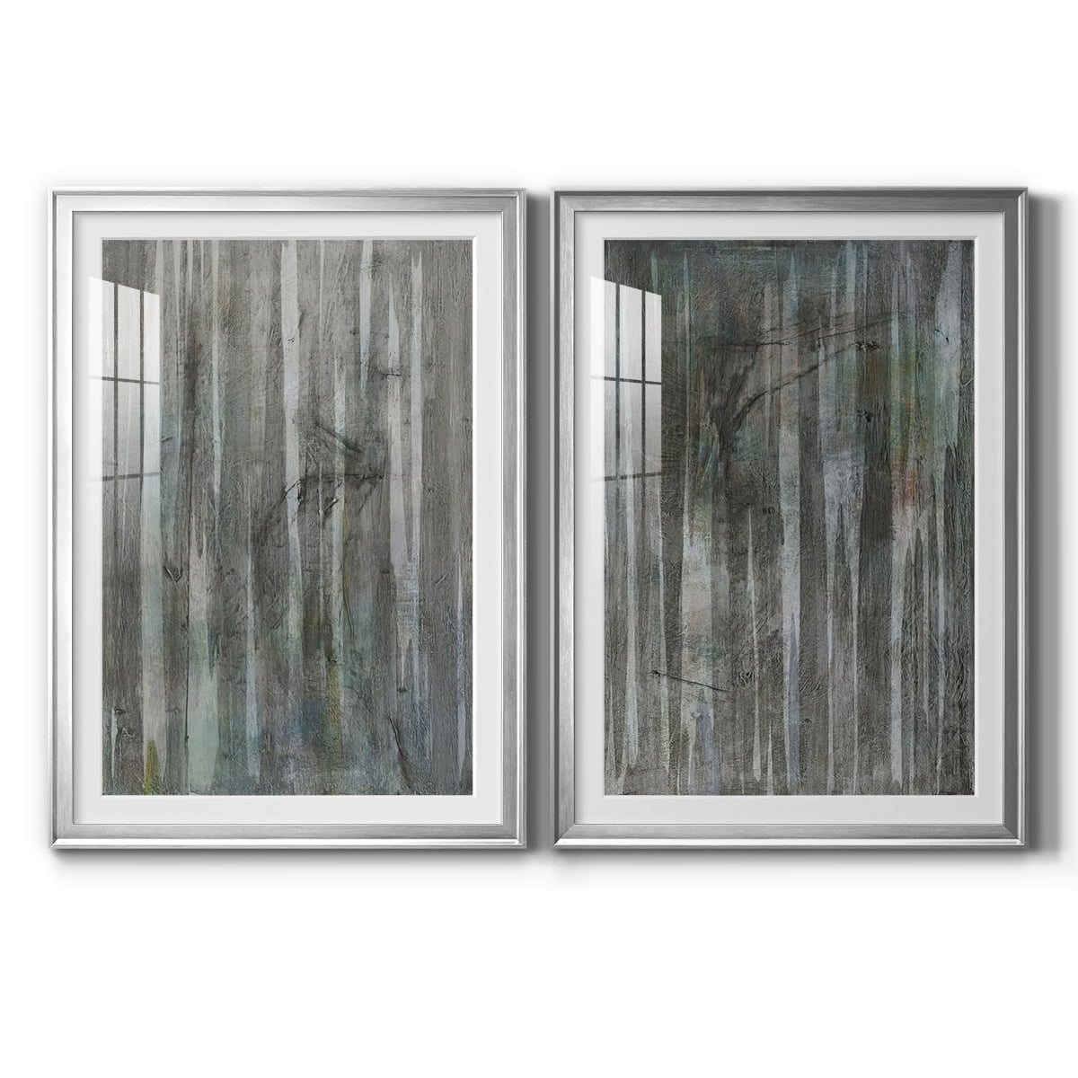 Wexford Home Birch Forest Abstracts I Premium Framed Print, 30.5" x 42.5" - Ready to Hang, Silver (Set of 2)