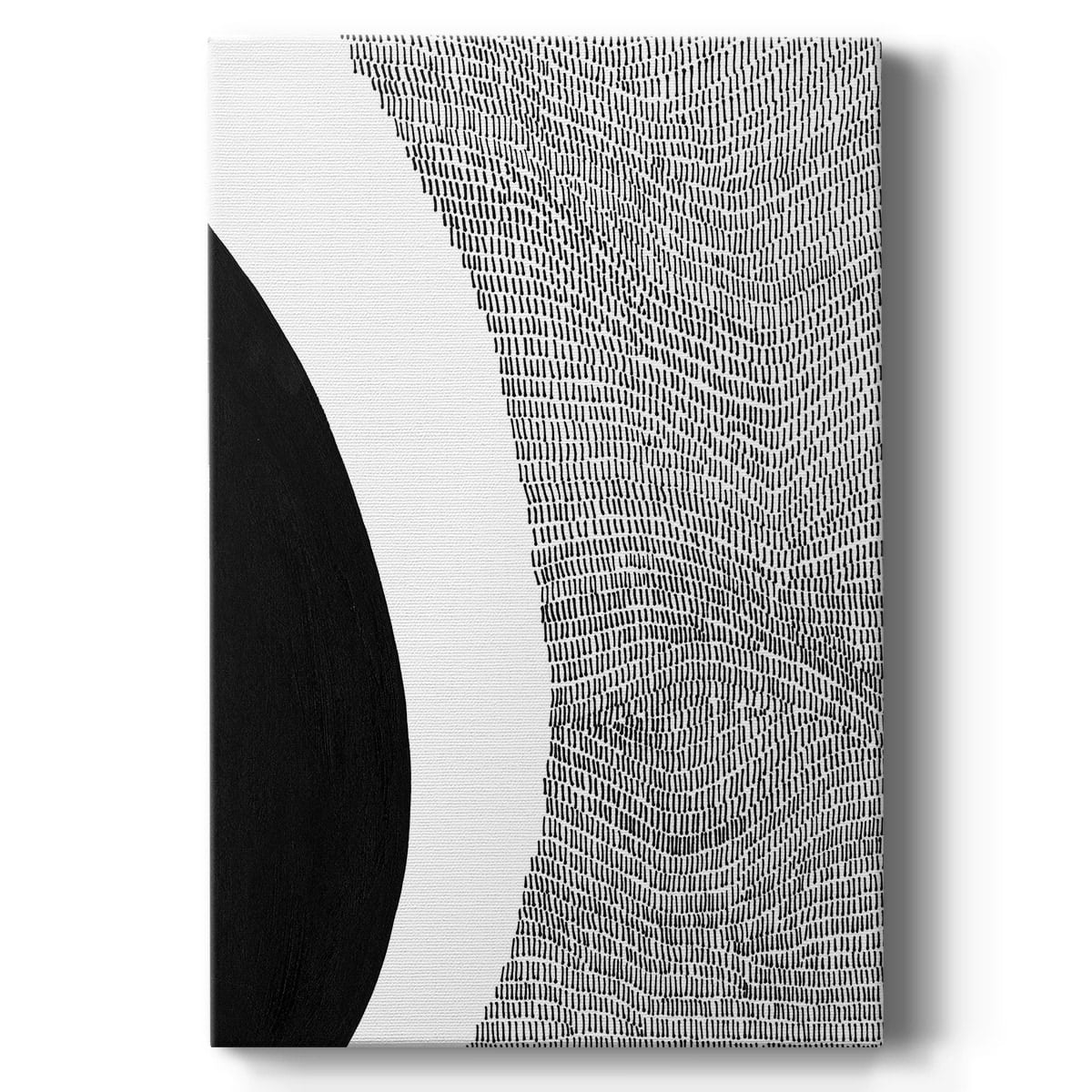 Black and White Abstract Canvas Art with Solid Wood Frame