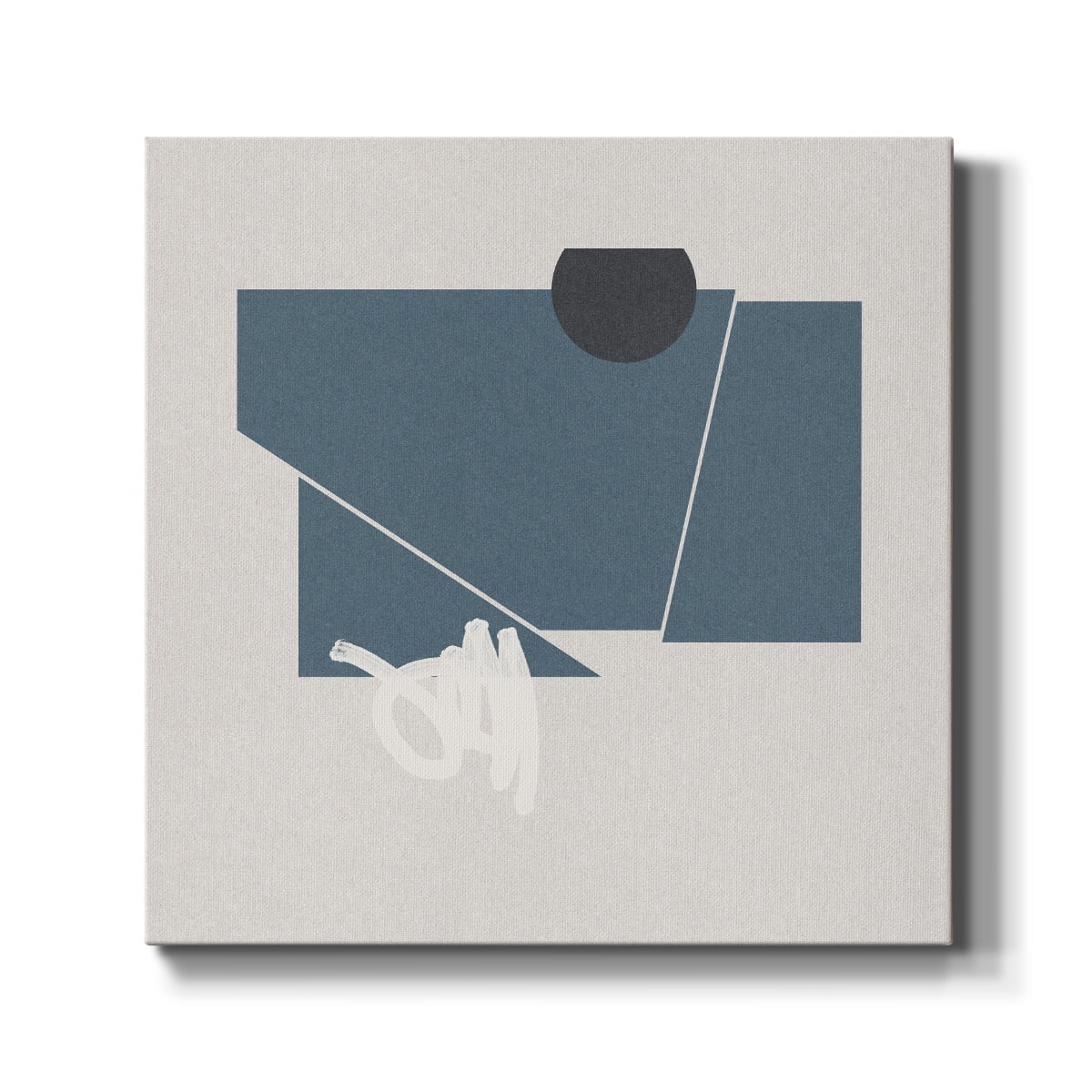 Wexford Home Blue Felt I-Premium Gallery Wrapped Canvas, 24" x 24" - Ready to Hang